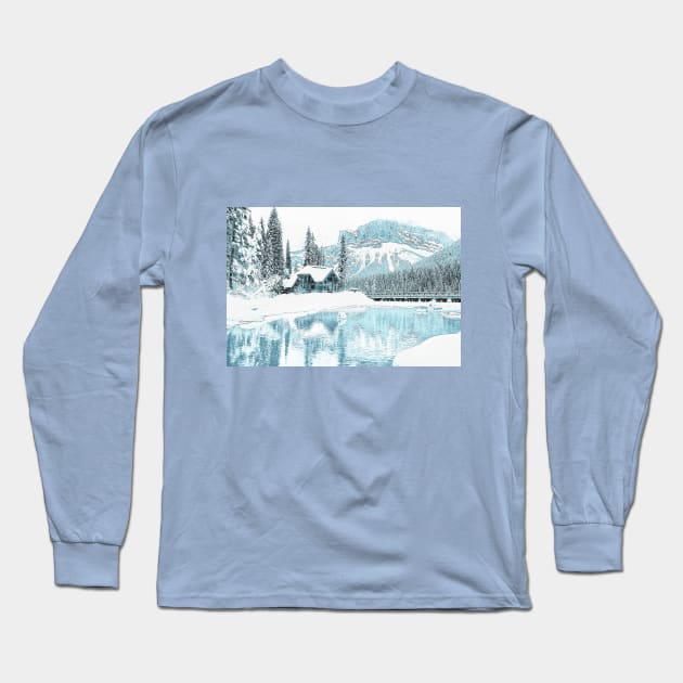 Winter Morning in the Mountain House Long Sleeve T-Shirt by AlexMir